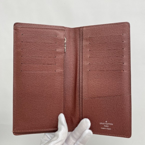 Louis Vuitton Long Wallet Epi Portefeuille Brazza M60614 Bordeaux Men's - Picture 3 of 10